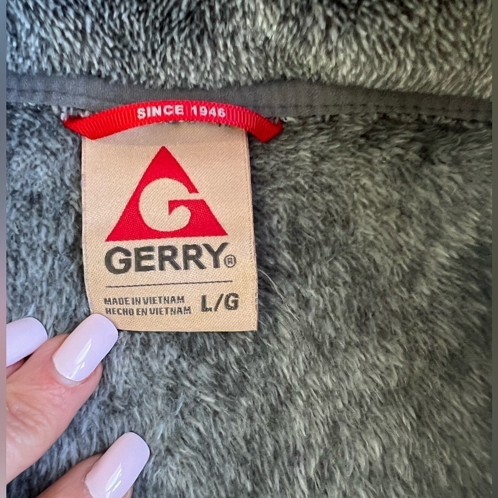 Gerry Women's Fleece 1/4-Zip Pullover Southwest Sherpa Fleece Gray Size Large - Picture 4 of 7